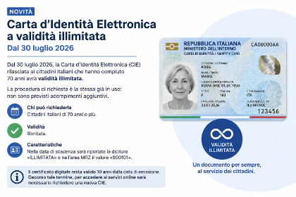 Carta d’Identità Elettronica: validità illimitata per gli ultrasettantenni