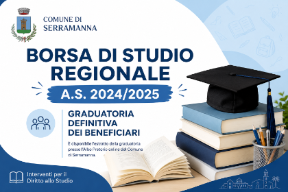 Interventi per il Diritto allo Studio – Borsa di Studio Regionale A.S. 2024/2025 - Approvazione graduatoria definitiva