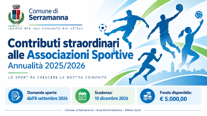 Contributi straordinari alle associazioni sportive – Annualità 2025/2026