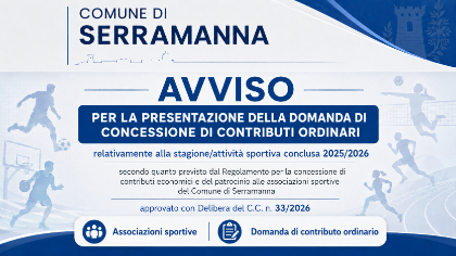Avviso per la concessione di contributi ordinari alle associazioni sportive – Stagione 2025/2026
