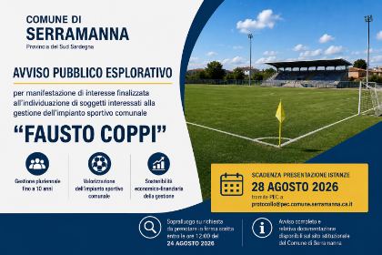 Avviso pubblico esplorativo per la gestione del Campo di calcio comunale 