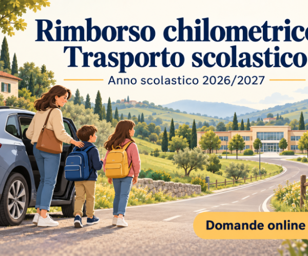Trasporto scolastico: aperte le domande per il rimborso chilometrico – Anno scolastico 2026/2027